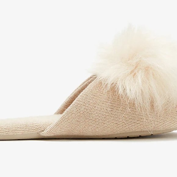 Express X You Cashmere Pom Slippers - Picture 2 of 4